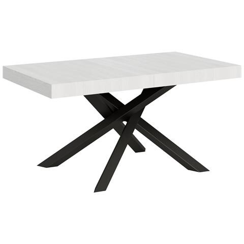 Tavolo Allungabile 90x160/420 Cm Volantis Telaio Antracite - Bianco Frassino - Foto 2