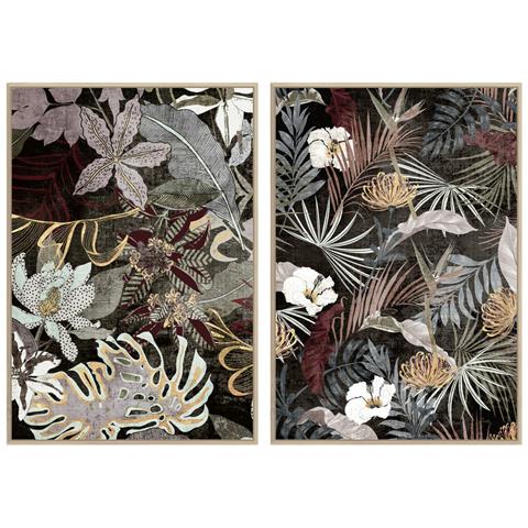 Quadro Dkd Home Decor 83 X 4,5 X 122,5 Cm 83 X 4,5 X 123 Cm Tropicale Foglia Della Pianta (2 Unità) - Foto 1