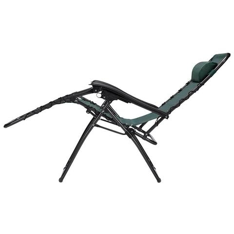 Sedia Da Giardino Poltrona Relax Pieghevole Gravita Zero Acciaio Texilene Verde - Foto 4