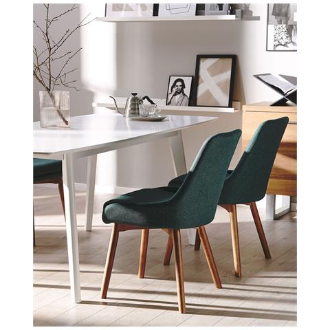 Set Di 2 Sedie Da Pranzo Tessuto Verde Melfort - Foto 1