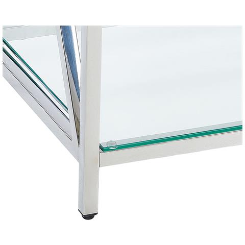 Tavolino Consolle Audet Vetro Temperato Argento - Foto 2