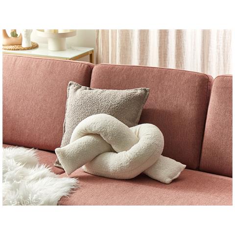 Cuscino Decorativo Gladiolus Finta Pelliccia 172 X 14 Cm Tinta Unita Bianco Sporco - Foto 1