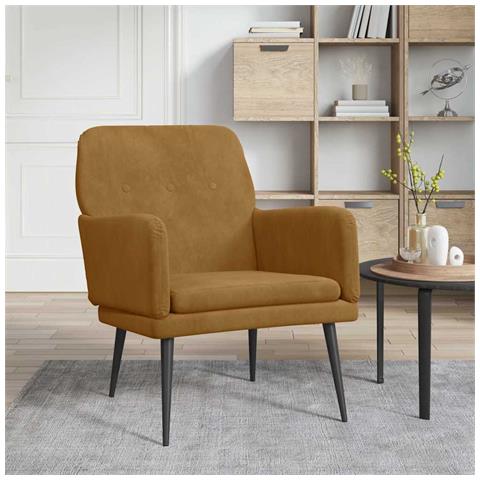 Poltrona Marrone 62x79x79 Cm Velluto - Foto 8