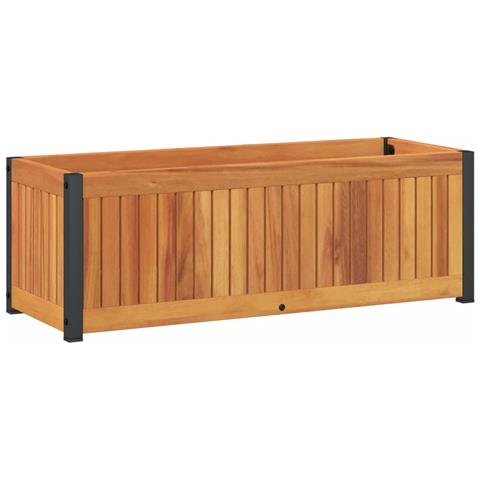 Fioriera Da Giardino 80x30x27,5 Cm In Legno Massello Di Acacia - Foto 2