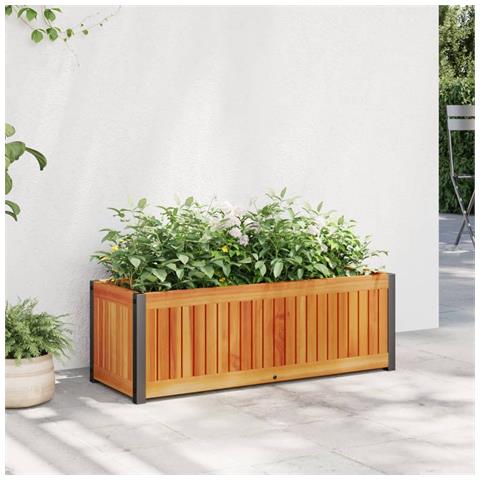 Fioriera Da Giardino 80x30x27,5 Cm In Legno Massello Di Acacia - Foto 1