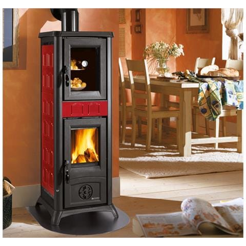 Stufa A Legna Con Forno Per Cucinare 7,2 Kw Gemma Bordeaux - Foto 1