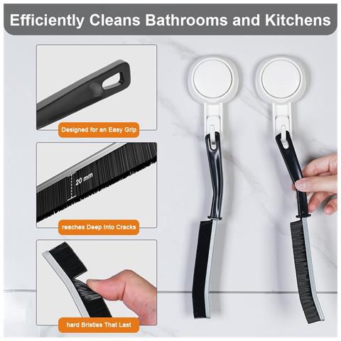 Nikcorp Spazzola Per La Pulizia Delle Fessure 4 Pz. Setola Dura Per Bagno - Foto 2