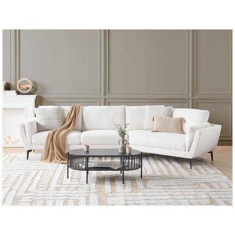 Divano 3 Posti Kansseli Bouclé Bianco - Foto 1