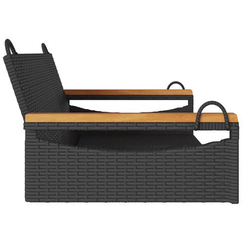 Panchina Dondolo Nera 109x62x40 cm in Polyrattan - Foto 2