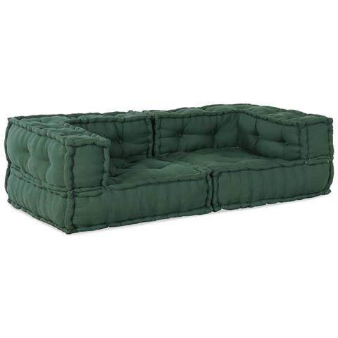 Pouf Modulare Verde 140x70x36 in Tessuto - Foto 1