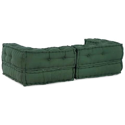 Pouf Modulare Verde 140x70x36 in Tessuto - Foto 8