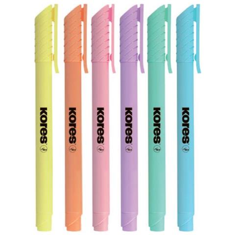 Tm36246 Evidenziatore 6 Pz Azzurro, Verde Chiaro, Arancione Chiaro, Rosa Chiaro, Viola, Giallo - Foto 1