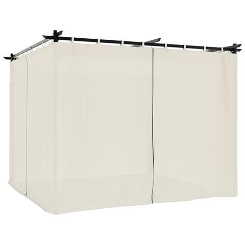 Gazebo Con Tende Crema 3x3 M In Acciaio - Foto 2