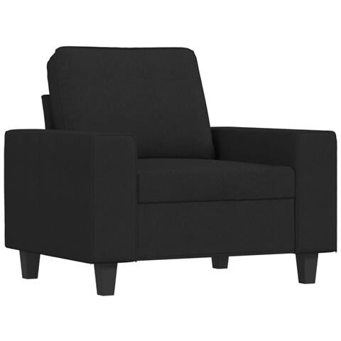 Poltrona Con Poggiapiedi Nero 60 Cm In Tessuto - Foto 3