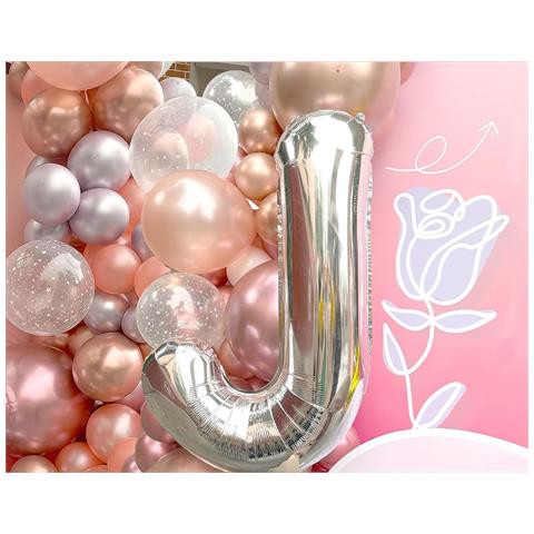 Palloncino Argento A Forma Di Lettera J 40 Cm - Decorazione Festiva Unica! - Foto 2