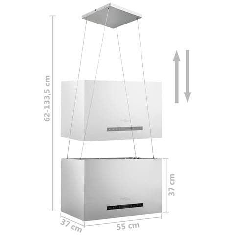 Cappa Da Cucina Ad Isola Sospesa Lcd Con Sensore 55 Cm Acciaio - Foto 8