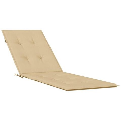 Cuscino Per Sdraio Beige Mélange (75+105) X 50 X 4 Cm In Tessuto - Foto 1