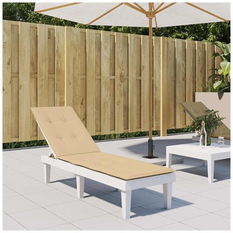 Cuscino Per Sdraio Beige Mélange (75+105) X 50 X 4 Cm In Tessuto - Foto 2