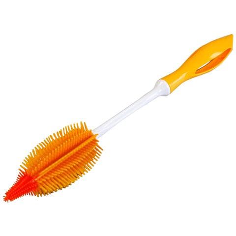 Spazzola Per Biberon  In Silicone 35 Cm, Gialla, Spazzola Per Vetri, Spazzola Per Lavastoviglie, Spazzola Per La Pulizia Di Biberon E Tettarelle, Bicchieri, Vasi, Ecc. - Foto 1