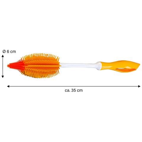 Spazzola Per Biberon  In Silicone 35 Cm, Gialla, Spazzola Per Vetri, Spazzola Per Lavastoviglie, Spazzola Per La Pulizia Di Biberon E Tettarelle, Bicchieri, Vasi, Ecc. - Foto 2