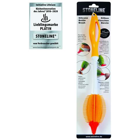 Spazzola Per Biberon  In Silicone 35 Cm, Gialla, Spazzola Per Vetri, Spazzola Per Lavastoviglie, Spazzola Per La Pulizia Di Biberon E Tettarelle, Bicchieri, Vasi, Ecc. - Foto 4