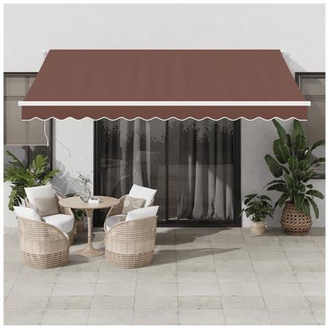 Tenda da Sole Retrattile Automatica con LED Marrone 400x350 cm - Foto 2