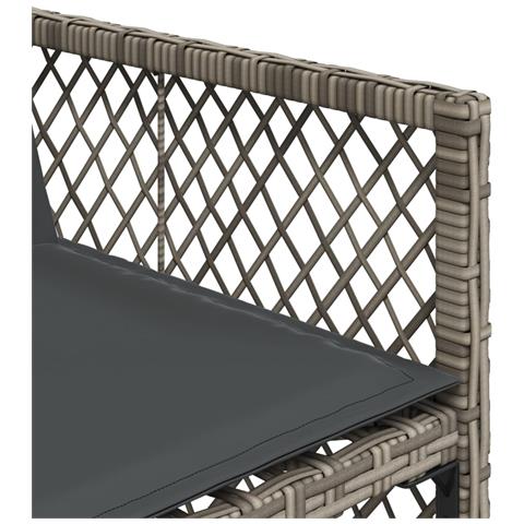 Set da Pranzo da Giardino 9 pz con Cuscini in Polyrattan Grigio - Foto 9