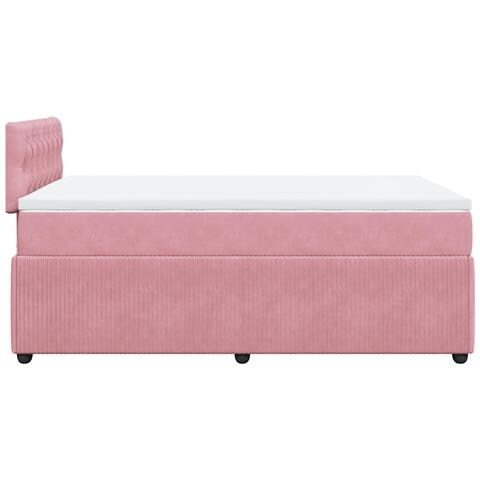 Giroletto a Molle con Materasso Rosa 120x190 cm in Velluto - Foto 9