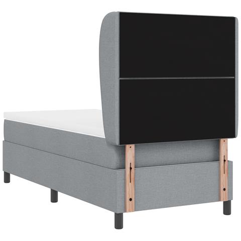Letto a Rete con Materasso - Grigio Chiaro, 90x200 cm, Tessuto - Foto 9