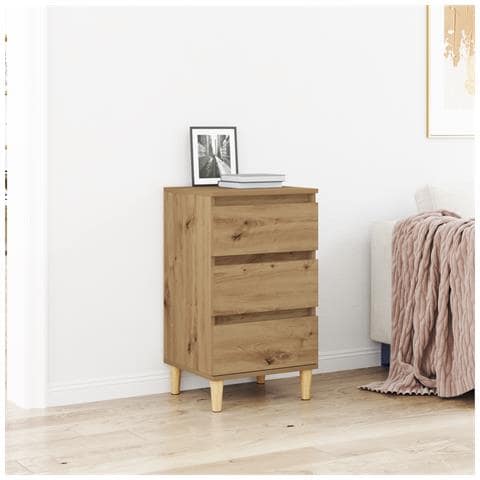 Comodino  in Rovere Artigianale 40x35x70 cm in Legno Ingegnerizzato - Foto 2