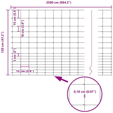 Recinzione da Campo 1,2x25 m Acciaio Zincato - Foto 8