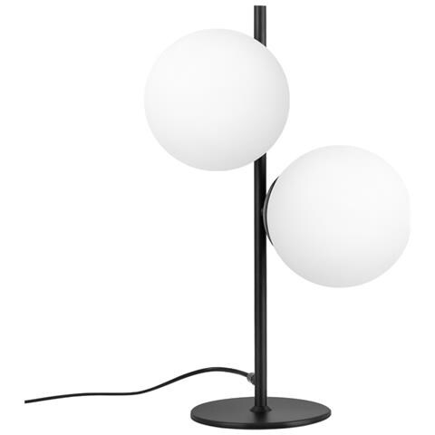 Lampada Da Scrivania Vintage Nera A 2 Luci, Design Moderno, In Vetro E27 - Foto 1
