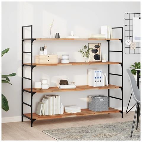 Ripiano a Parete 160x40x2cm Legno Massello Acacia Rifinito Olio - Foto 2