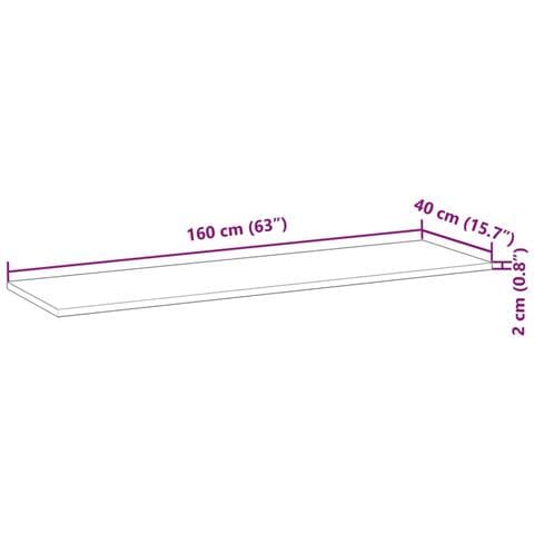 Ripiano a Parete 160x40x2cm Legno Massello Acacia Rifinito Olio - Foto 8