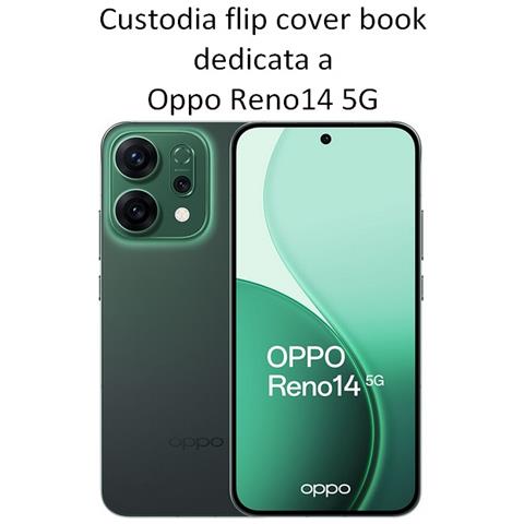 Smart Book Custodia A Libro Poket Flip Cover Case Per Oppo Reno14 Pro 5g Blu - Foto 2