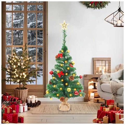 Lusso Casadino -  Albero Di Natale Preilluminato Con Palline Verde 64 Cm - Foto 1
