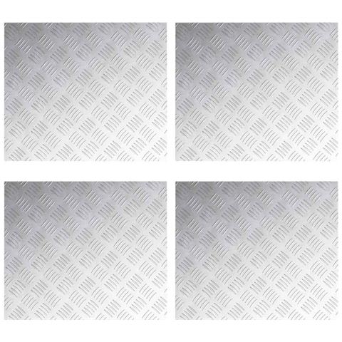Dischi Quadrati 4 pcs Argento 60 x 50 cm Alluminio - Foto 1