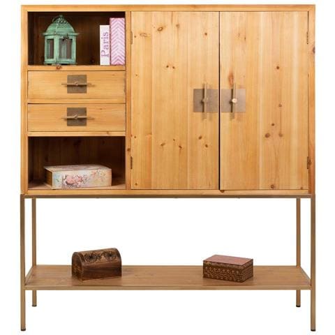 Credenza In Legno E Metallo Marrone 120x37,5x139,5h - Foto 2
