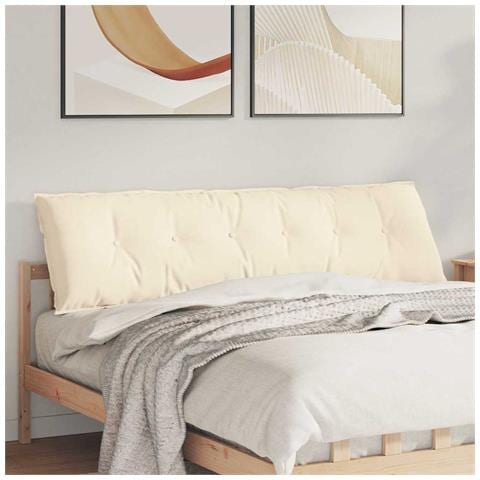 Cuscino per Schiena Crema 180 x 50 cm Tessuto in Cords - Foto 2