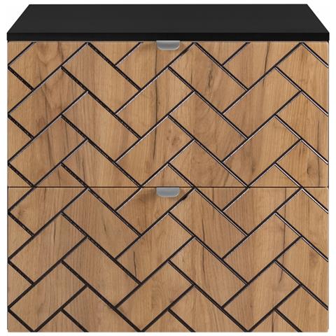 | Mobiletto 60 cm - Marron Mat - Mobili da bagno - Mobiletti - Piano di lavoro nero - Foto 2