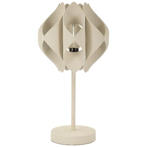 Lampada Da Tavolo Space In Ferro Color Crema Ø28x57 Cm - Foto 1