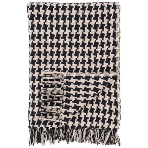 Plaid Side In Cotone Riciclato Nero E Beige 130x180 Cm - Foto 1
