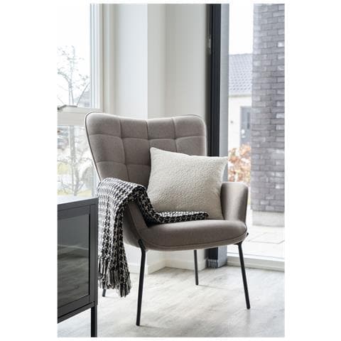 Plaid Side In Cotone Riciclato Nero E Beige 130x180 Cm - Foto 2