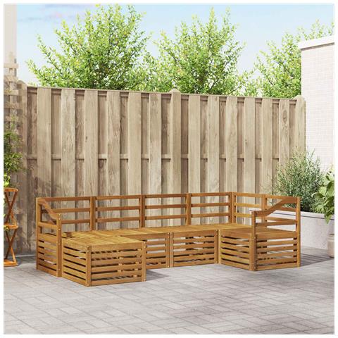 Set divani 6 pcs Naturale Legno di Acacia Massello - Foto 2