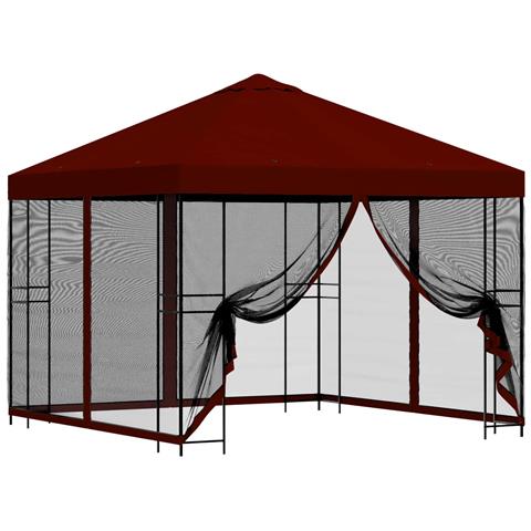 Gazebo da giardino con pareti laterali 3 x 3 m Borgogna - Foto 1