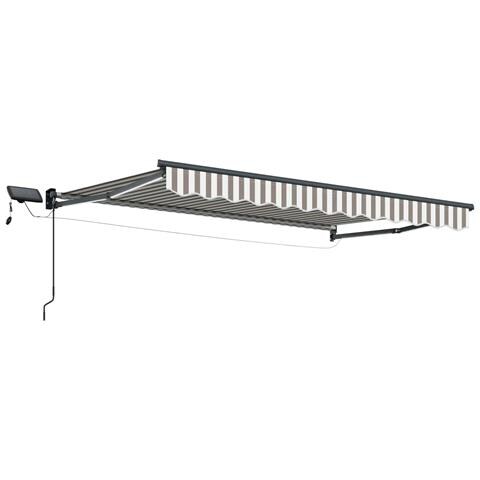 Tenda retrattile manuale con LED Grigio chiaro e bianco - Foto 1