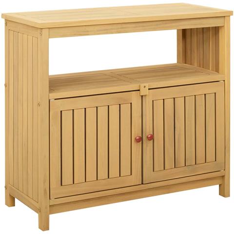 Tavolo consolle da giardino Acacia chiaro 80 x 35 x 75 cm - Foto 1