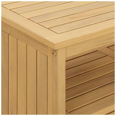 Tavolo consolle da giardino Acacia chiaro 80 x 35 x 75 cm - Foto 9