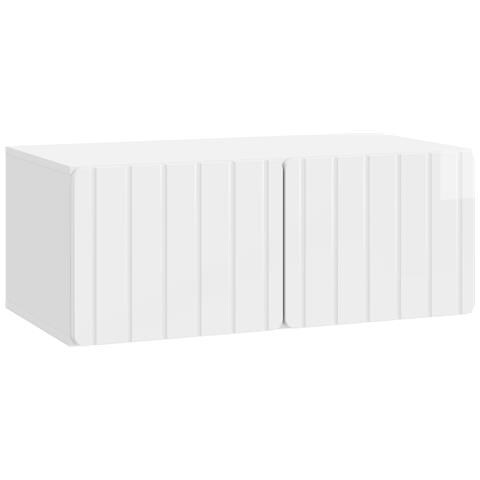 Mobile Porta TV da Muro Bianco Lucido 78,5 x 41 x 30 cm - Foto 1