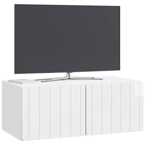 Mobile Porta TV da Muro Bianco Lucido 78,5 x 41 x 30 cm - Foto 2